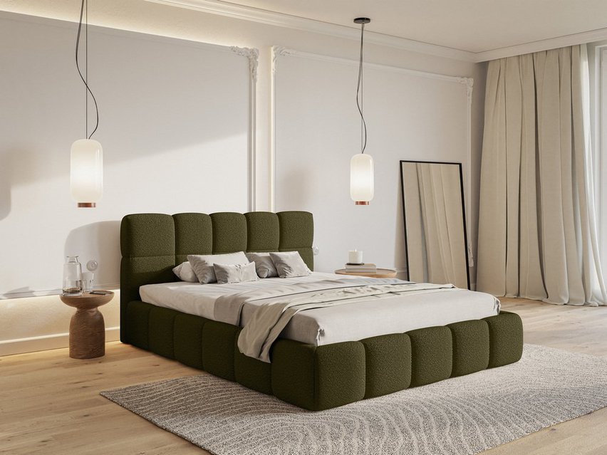 Upholstered bed 160x200 cm Cloudy olive Legend 05