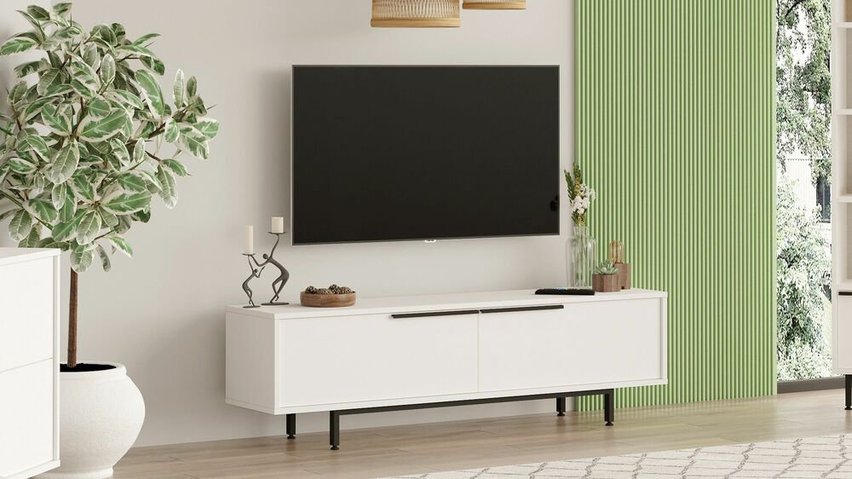 TV cabinet Plunism 160x35.5 cm white