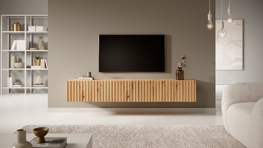 Telire TV cabinet 175 cm, artisan oak slats