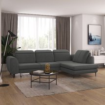 Corner sofa with sleeping function Tasar (Fabric: Matt Velvet 93, Side: Left)