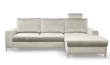 Buram L-shaped corner sofa bed with storage (Fabric: Velluto 01, Side: Right)