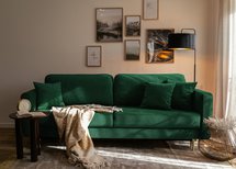 Valico three-seater sofa with gold legs