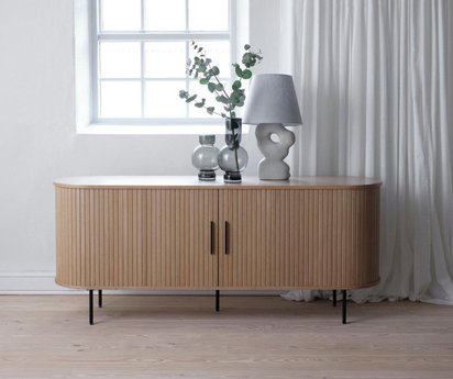 Gativel slatted chest of drawers 180 cm natural oak