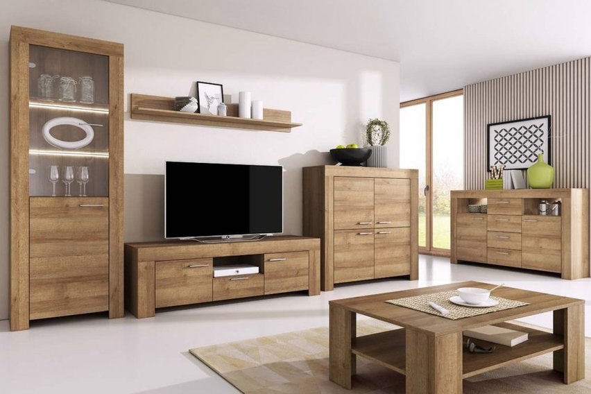 Masibor TV cabinet 155 cm with shelf, riviera oak, SRTV155, P155