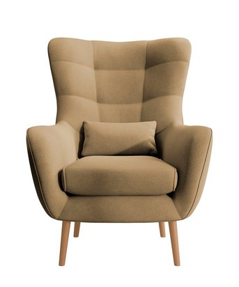 Vence Castel 48 wing armchair, velvet, easy-to-clean beech legs