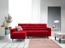 Corner sofa with sleeping function Juttic 227 cm (Fabric: Riviera 61, Legs: Black, Side: Left)