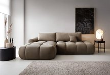 Ombo L-shaped corner sofa with sleeping function with container Salvador 03, hydrophobic velvet, left-hand side