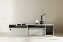 Sacruzy TV cabinet 180x50 cm gray