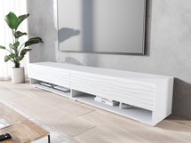 Wander TV cabinet 180 cm white with a wavy front