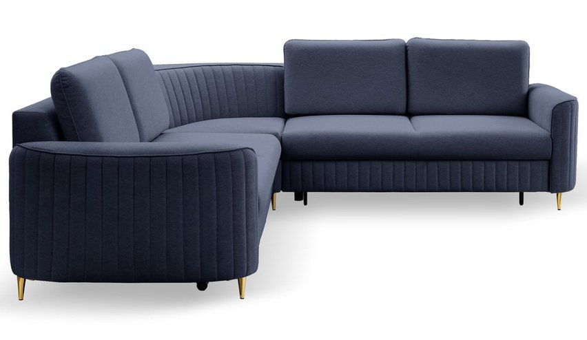 Corner sofa with sleeping function Pantano L-shaped with container (Fabric: Castel 79, Side: Left)