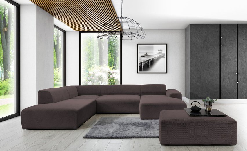 Terrafino U-shaped modular corner sofa with backrest on the left Onega 3