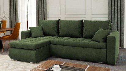 Corner sofa with sleeping function Derkan L (Fabric: Magic Velvet 2295)