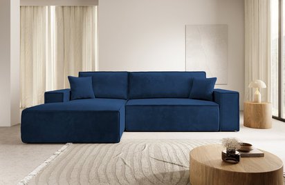 Corner sofa bed Farese New L-shaped with storage (Fabric: Poso 05, Side: Left)