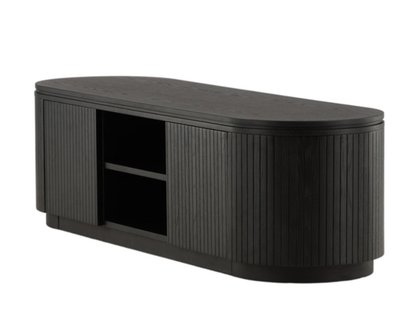 TV cabinet Vulnutter 160 cm black oak/slats