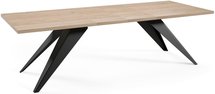 Scalize extendable table 140/200 cm Davos oak with black steel frame