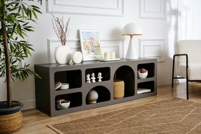 Advilis TV cabinet 160 cm with seven shelves, anthracite