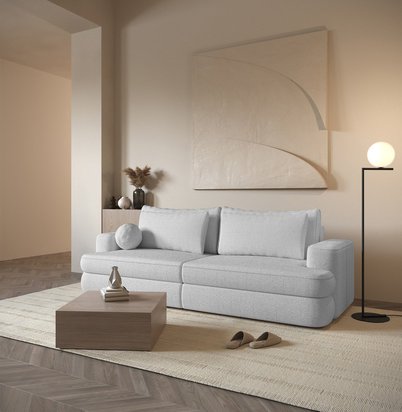 Melio three-seater sofa with Catch Me 22 boucle container
