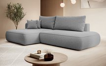 Foggi Melody 04 L-shaped corner sofa with sleeping function with left-hand chenille container