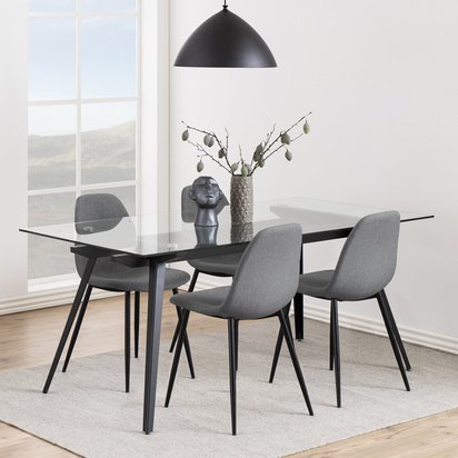 Brunno dining table 180x90 cm with glass top