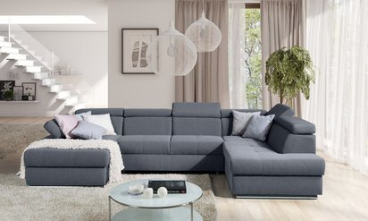 Ararip corner sofa bed 341 cm U-shaped with adjustable headrests (Fabric: Element 23, Side: Right)