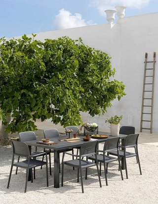 Levante Nardi extendable garden table 160-220x100 cm made of certified anthracite material