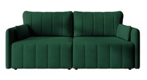 Pierre fold-out corner sofa with storage, dark green, hydrophobic velvet