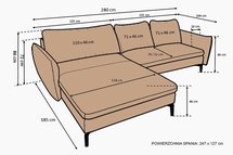 Esalla corner sofa bed (Fabric: Element 16, Side: Left)