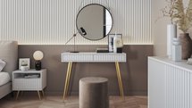 Bello dressing table 104 cm white with gold legs