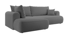 Ovo II L-shaped corner sofa with sleeping function Castel 93 with side and container, easy-to-clean velvet, left-hand