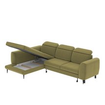 Corner sofa with sleeping function Tasar (Fabric: Matt Velvet 38, Side: Right)