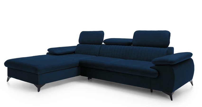 Corner sofa with sleeping function Furie L-shaped (Fabric: Matt Velvet 79, Side: Left)