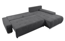 Corner sofa with sleeping function Magliano L-shaped with storage dark gray corduroy right-hand side