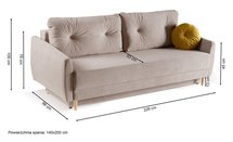 Hollea three-seater sofa with sleeping function Curio 11+48 braided