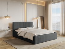 Upholstered bed 140x200 cm Tilio with storage, metal frame Tilia 90 thick corduroy