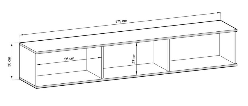 Mucalma TV cabinet 175 cm black with gold inserts RTV175CZ