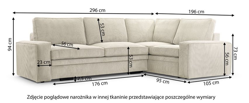 Figline L-shaped corner sofa with sleeping function with Onega 07 container in hydrophobic fabric, left-hand side