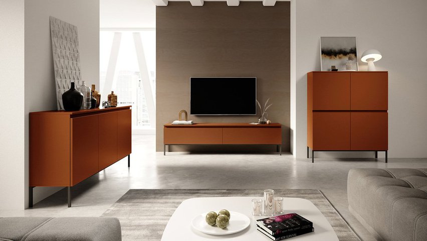 Bemmi TV cabinet 150 cm Brick red