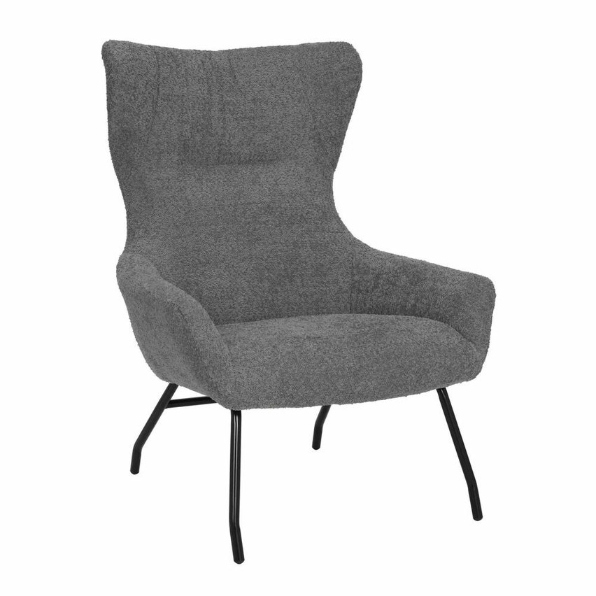 Suppet lounge chair in warm gray boucle fabric