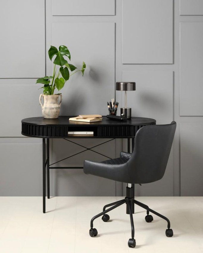 Ovitties desk 120x60 cm black slats