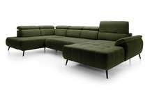 Corner sofa with sleeping function Mamutio U-shaped Aphrodite 12 chenille left-hand side