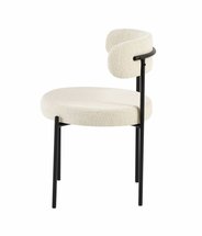 Femiss upholstered chair in light beige boucle fabric