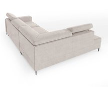 Corner sofa with sleeping function Vero L-shaped with container Neve 03 braided left-hand side