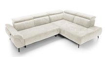 Corner sofa with sleeping function Mamutio L-shaped with side section Aphrodite 01 chenille right side