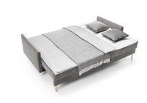 Kadaver three-seater sofa bed with storage (Fabric: Riviera 91, Legs: Gold)