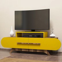 Ovalia TV cabinet 145 cm with yellow front