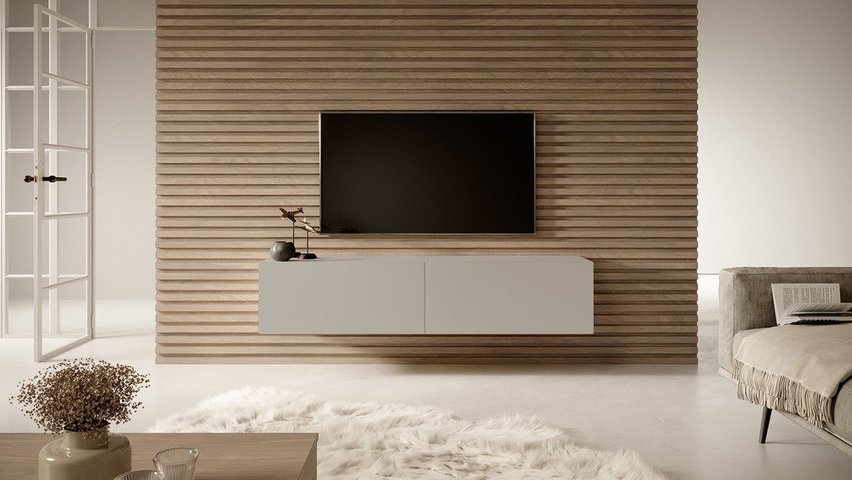 Bisira TV cabinet 140 cm Gray beige