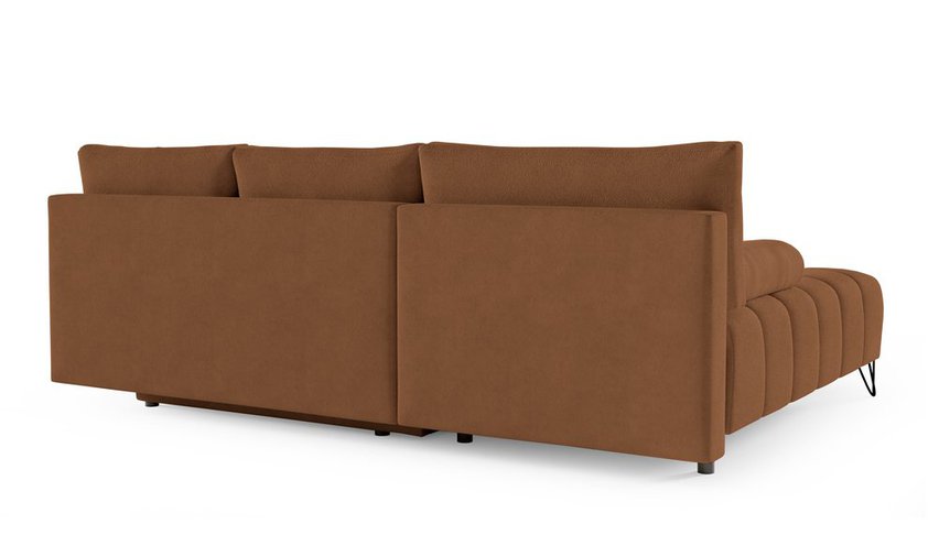 Bareli L-shaped Amon 24 corner sofa bed with storage, hydrophobic velvet, left-hand side