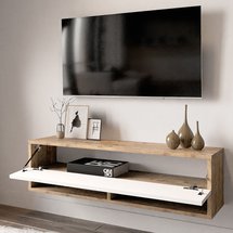 Fretin TV cabinet 31.6x100 cm Atlantic pine/white