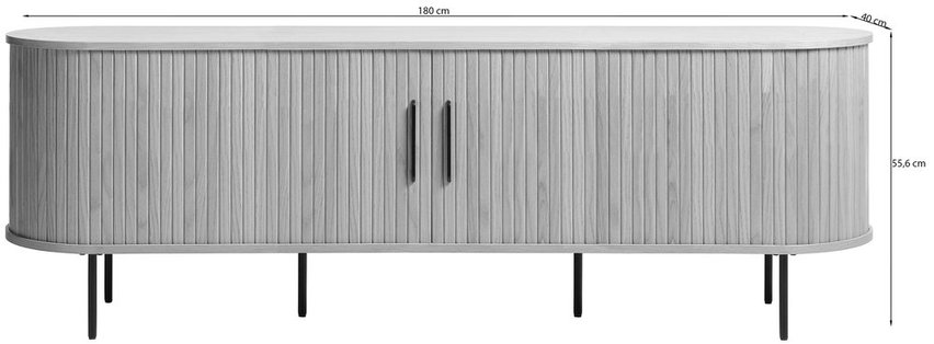 TV cabinet Gativel 180 cm burnt oak slats