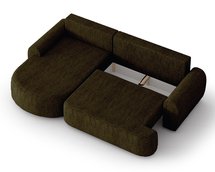 L-shaped left-hand corner sofa Honua with sleeping function Modesto 484 braid